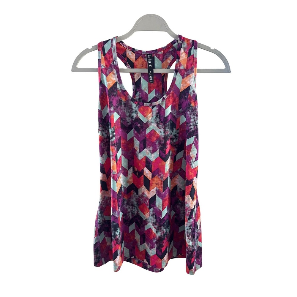 Lukka Chevron Geometric Bold Yoga Stretch Tank Top Large